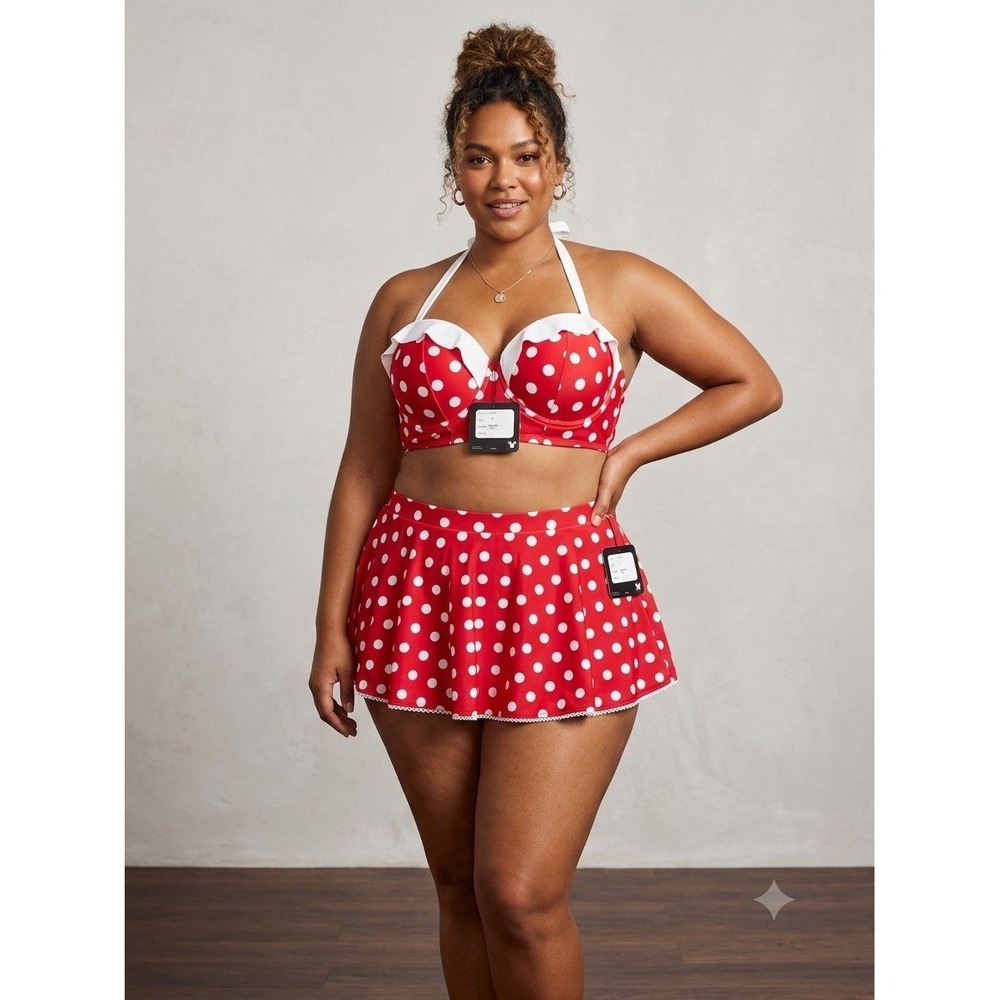 Disney World Parks Store Size XL Minnie Mouse 2 Piece Bikini Swimsuit 16 18 NWT